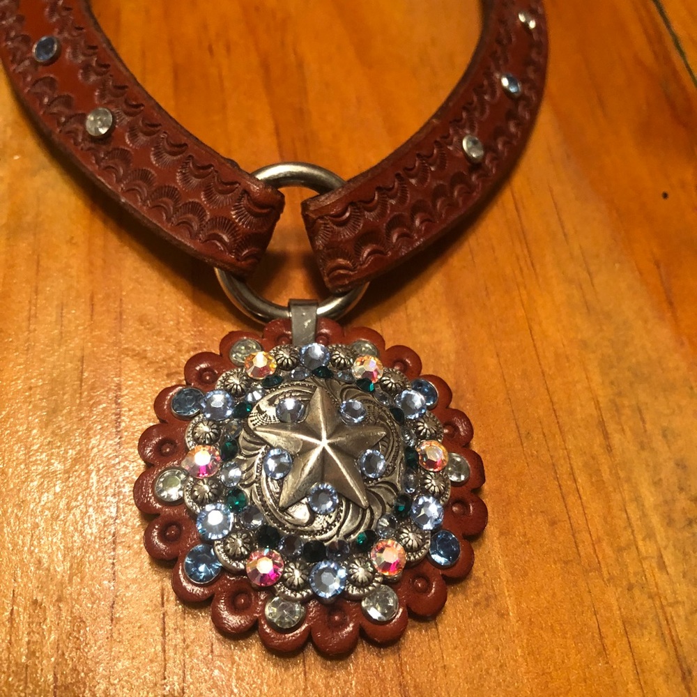 Leather concho necklace. Worn once.